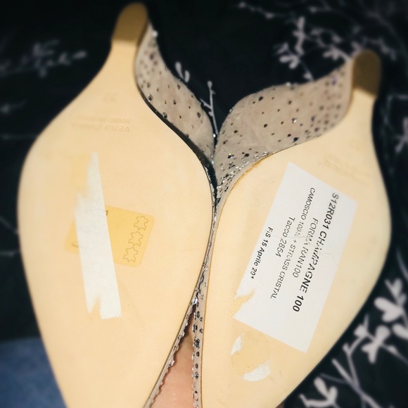 Oscar de la Renta Crystal Studded Wedges - Picture 6 of 8